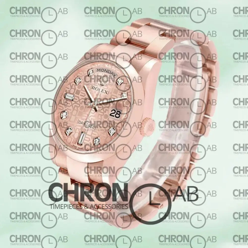 Day-Date 36mm m118205f-0062 Rose Gold Jubilee Dial Clone Watches
