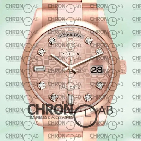 Day-Date 36mm m118205f-0062 Rose Gold Jubilee Dial Clone Watches