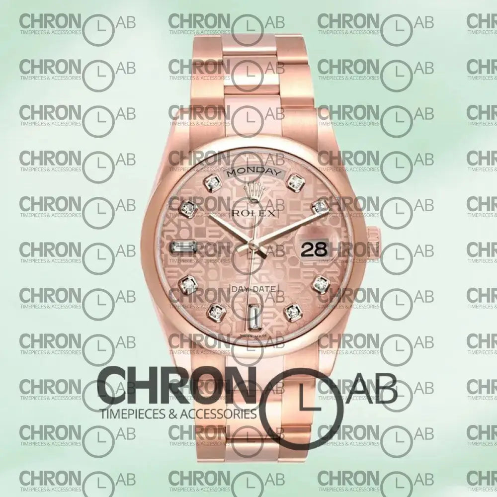 Day-Date 36mm m118205f-0062 Rose Gold Jubilee Dial Clone Watches