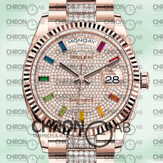 Day-Date 36mm m128235-0040 President Bracelet Rose Gold Clone Watches