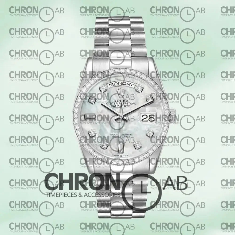 Day-Date 36mm m128349rbr-0004 Silver President Bracelet Clone Watches