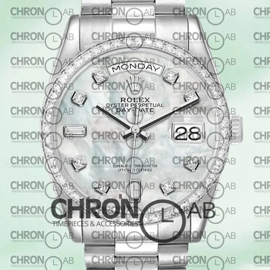 Day-Date 36mm m128349rbr-0004 Silver President Bracelet Clone Watches