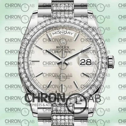 Day-Date 36mm M128349RBR-0013 Silver Clone Watches