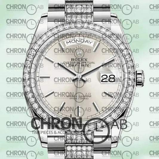 Day-Date 36mm M128349RBR-0013 Silver Clone Watches