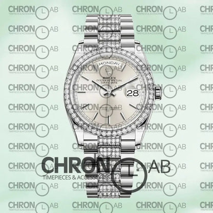 Day-Date 36mm M128349RBR-0013 Silver Clone Watches