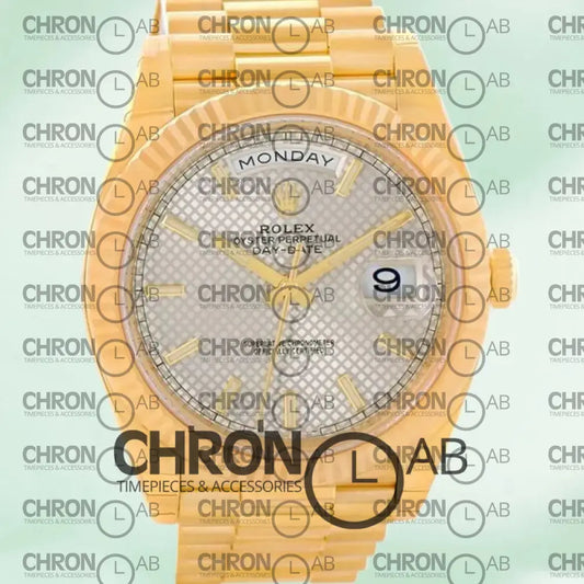 Day-Date 40mm 228238 Gold Silver Diagonal Dial Clone Watches