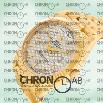 Day-Date 40mm 228238 Gold Silver Diagonal Dial Clone Watches