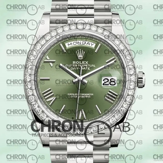 Day-Date 40mm 228349GNRP Green Dial Silver Clone Watches
