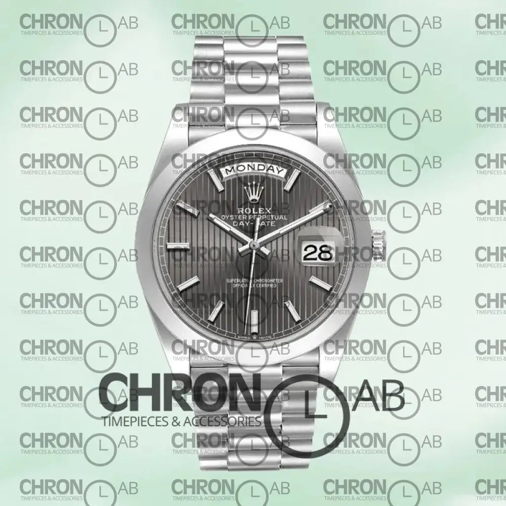 Day-Date 40mm m228206-0011 Silver Dark Rhodium Dial Clone Watches