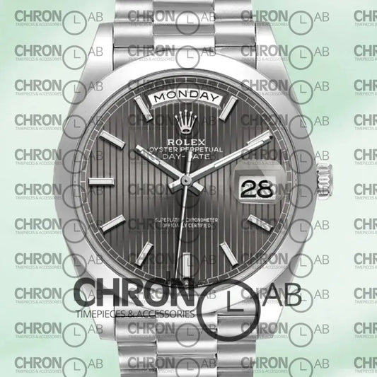 Day-Date 40mm m228206-0011 Silver Dark Rhodium Dial Clone Watches