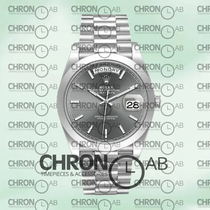 Day-Date 40mm m228206-0045 Men’s Silver Grey Dial Clone Watches