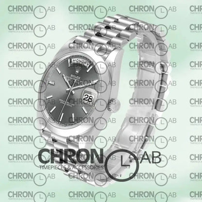 Day-Date 40mm m228206-0045 Men’s Silver Grey Dial Clone Watches