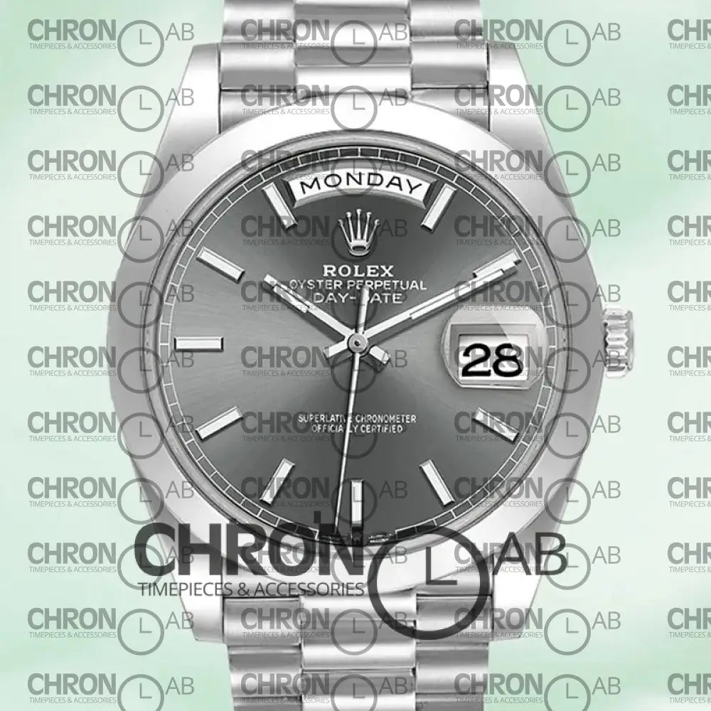 Day-Date 40mm m228206-0045 Men’s Silver Grey Dial Clone Watches