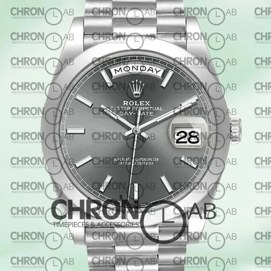 Day-Date 40mm m228206-0045 Men’s Silver Grey Dial Clone Watches