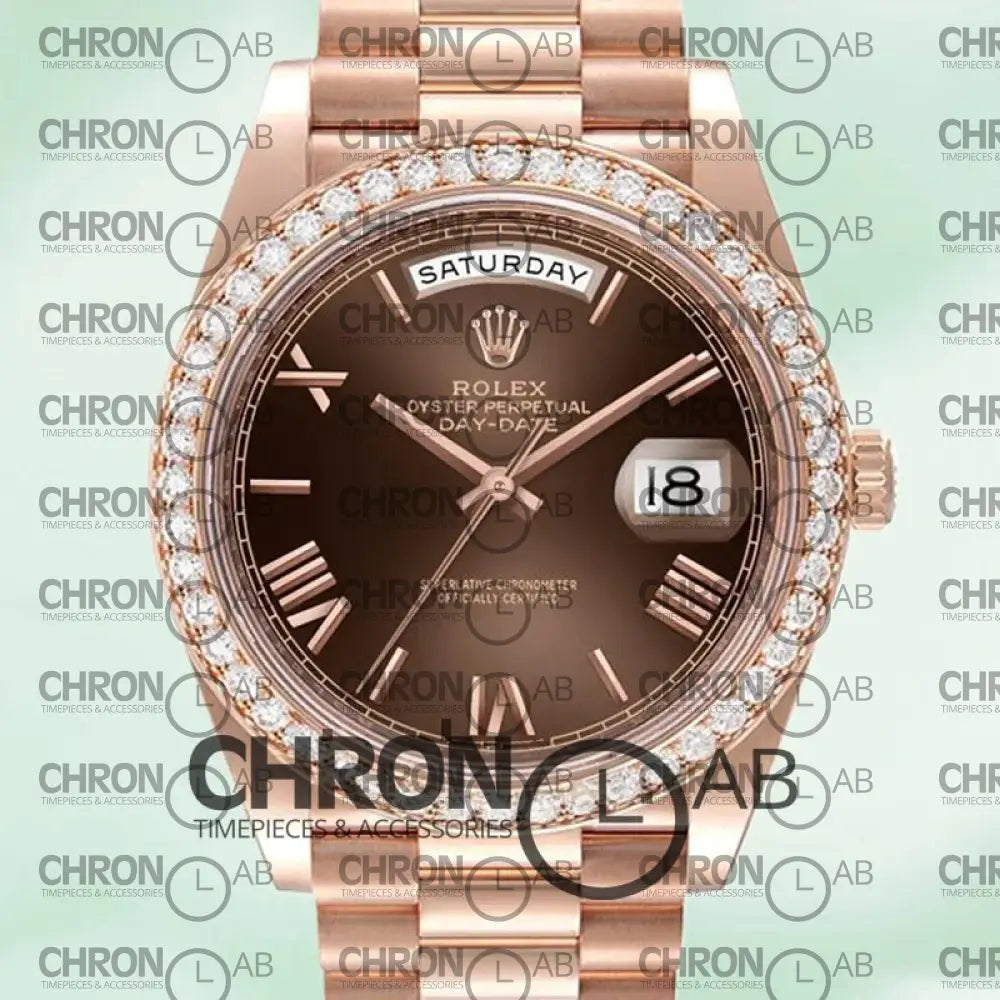 Day-Date 40mm m228345rbr-0009 Brown Dial Clone Watches
