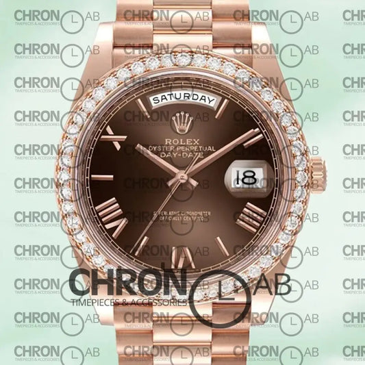 Day-Date 40mm m228345rbr-0009 Brown Dial Clone Watches