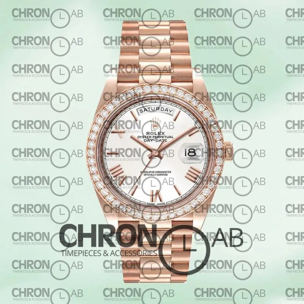 Day-Date 40mm Men’s m228345rbr-0012 White Dial Rose Gold Clone Watches