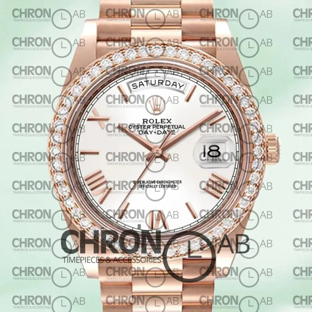 Day-Date 40mm Men’s m228345rbr-0012 White Dial Rose Gold Clone Watches