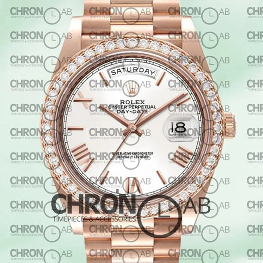Day-Date 40mm Men’s m228345rbr-0012 White Dial Rose Gold Clone Watches