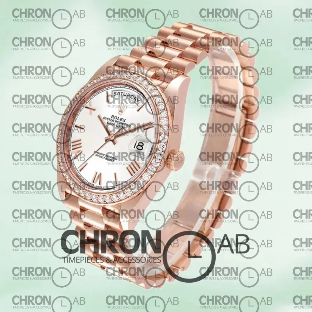 Day-Date 40mm Men’s m228345rbr-0012 White Dial Rose Gold Clone Watches