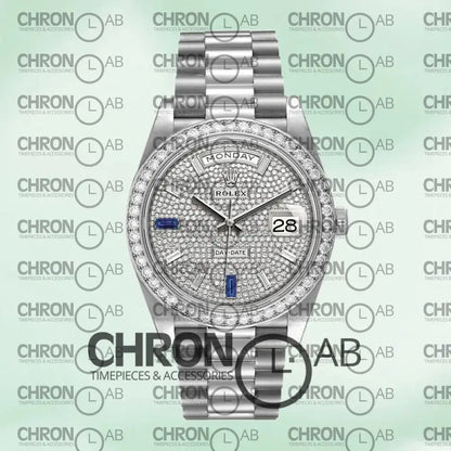 Day-Date 40mm Men’s m228349rbr-0036 Silver President Bracelet Clone Watches