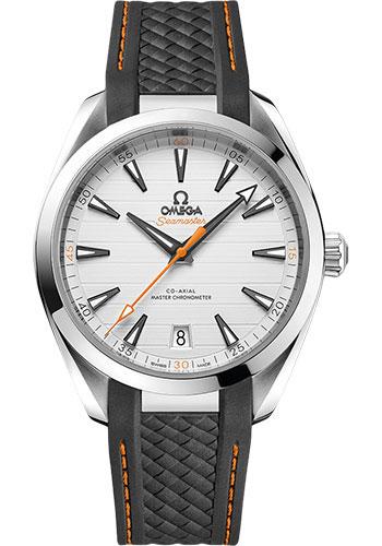 1 Omega Aqua Terra Co-Axial Master Chronometer 41mm Steel Case with Grey Structured Rubber Strap.