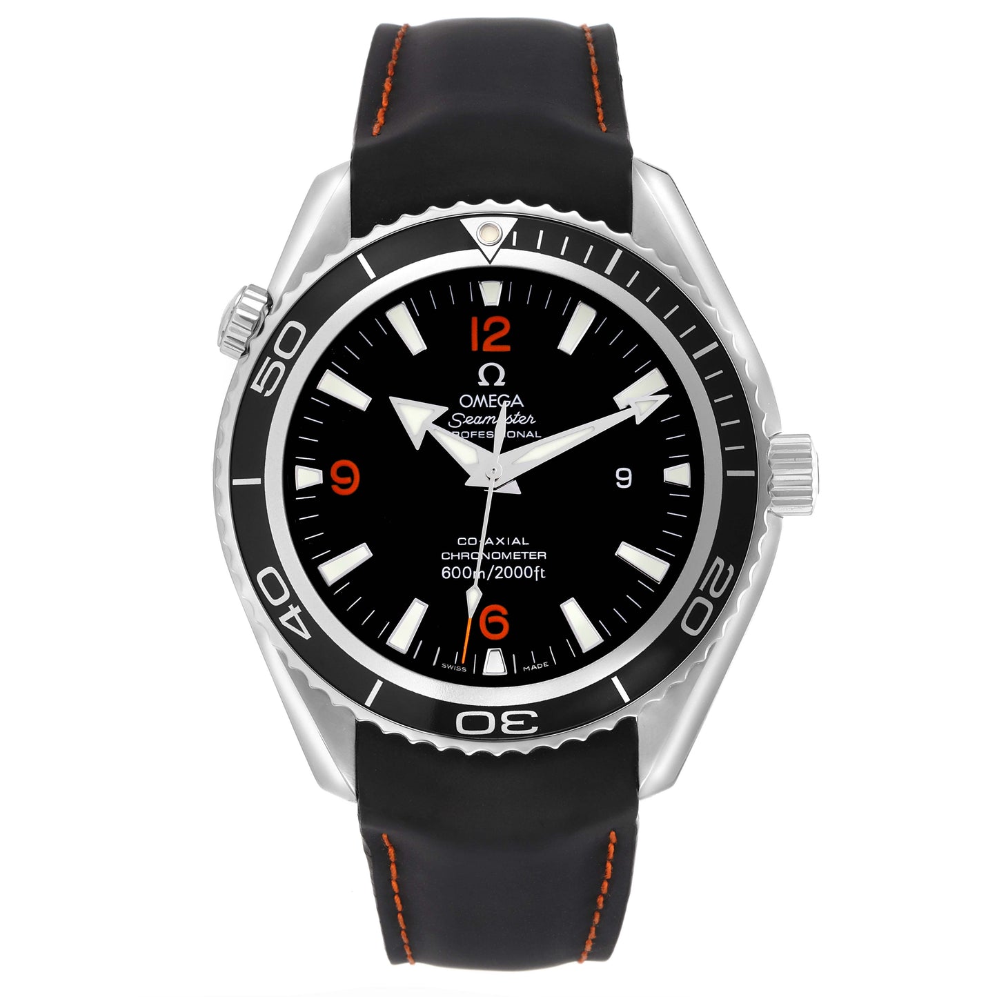 Seamaster Planet Ocean XL Orange Numbers Mens Watch 2900.51.82 45,5mm