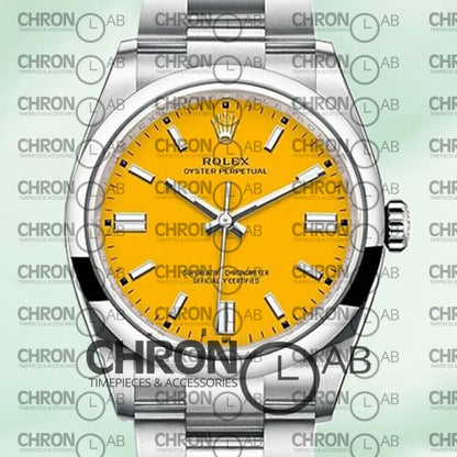 Oyster Perpetual 31mm M124300-0004 Unisex Yellow Dial Automatic Clone Watches