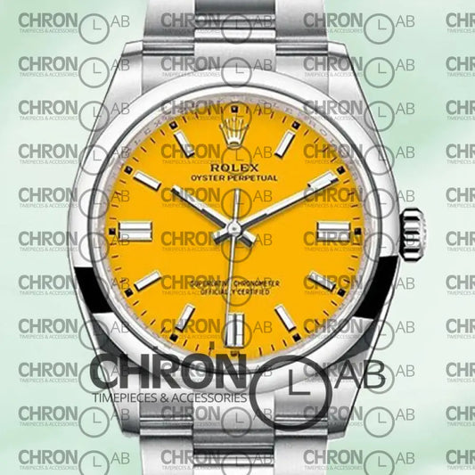 Oyster Perpetual 31mm M124300-0004 Unisex Yellow Dial Automatic Clone Watches