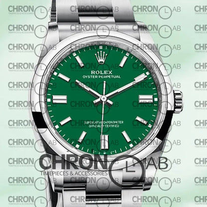 Oyster Perpetual 36mm M124300-0005 Unisex Green Dial Oyster Bracelet Clone Watches