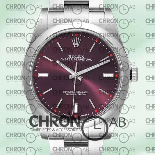 Oyster Perpetual Unisex 36mm M114300-0002 Automatic Red Grape Dial Clone Watches