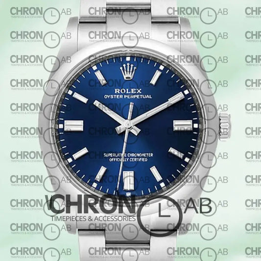 Oyster Perpetual Unisex 36mm M124300-0003 Blue Dial Clone Watches