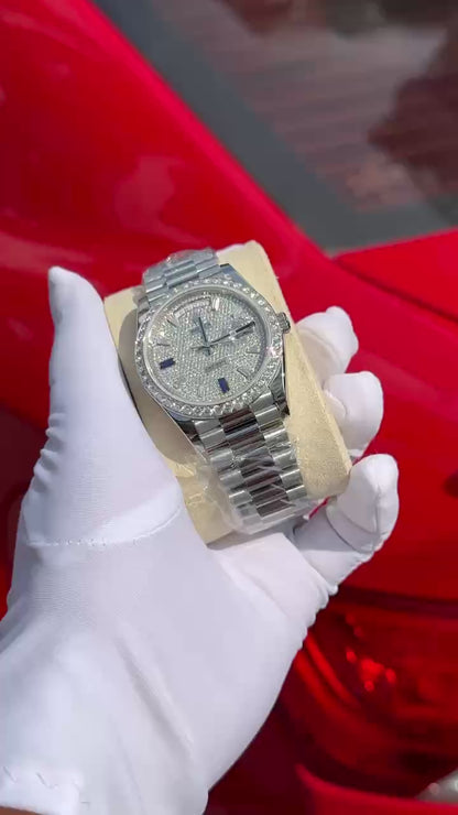 Rolex Day-Date Moissanite Diamond Replica Watch GM Factory V2 40mm