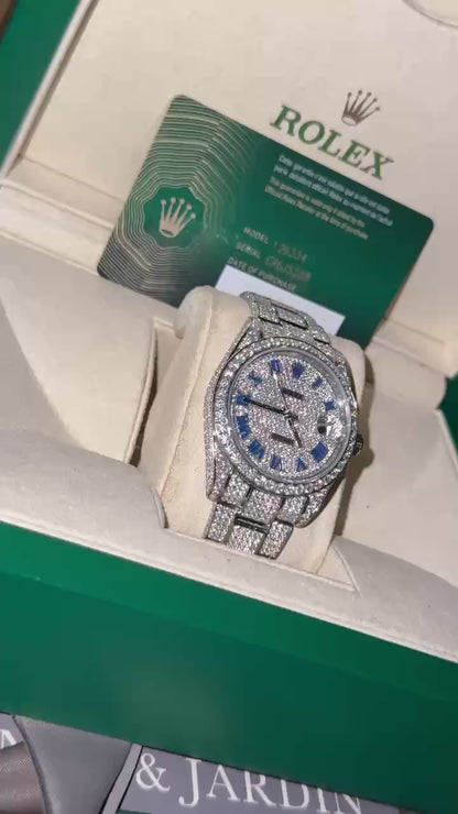 Rolex Best Replica Watch DateJust 41mm Full Moissanite Diamonds Custom Clone