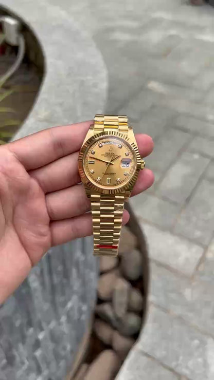 Rolex Day-Date Replica Champagne Dial Jubilee Strap EW Factory 40mm