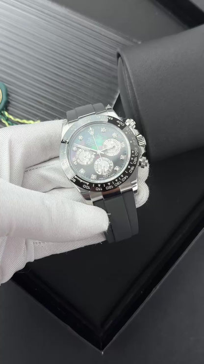 Rolex Replica Daytona – Mother of Pearl Dial & Moissanite Diamonds Custom 40mm Clone