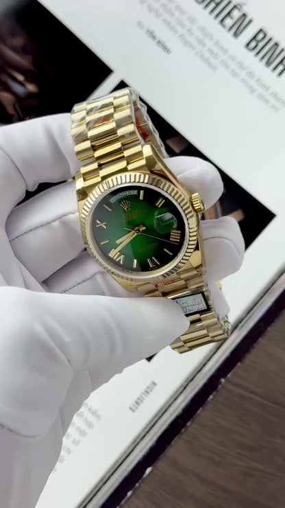 Rolex Day-Date 128238 Replica Watch Green Ombre Dial Weight QF 36mm