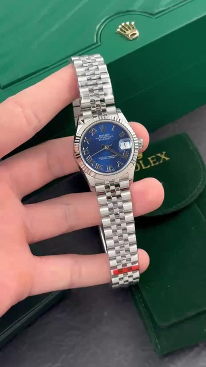 Rolex DateJust Roman Numeral Pile Blue Dial EW Factory 31mm
