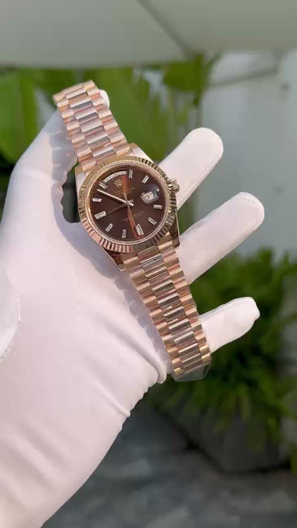 Rolex Replica Watch Day-Date 228235 Gold Wrapped Chocolate Dial GM Factory 40mm