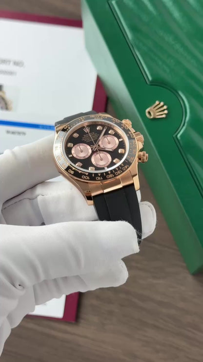 Rolex Daytona 126515 Dial Black Replica Watch  Custom Gold Wrapped 40mm