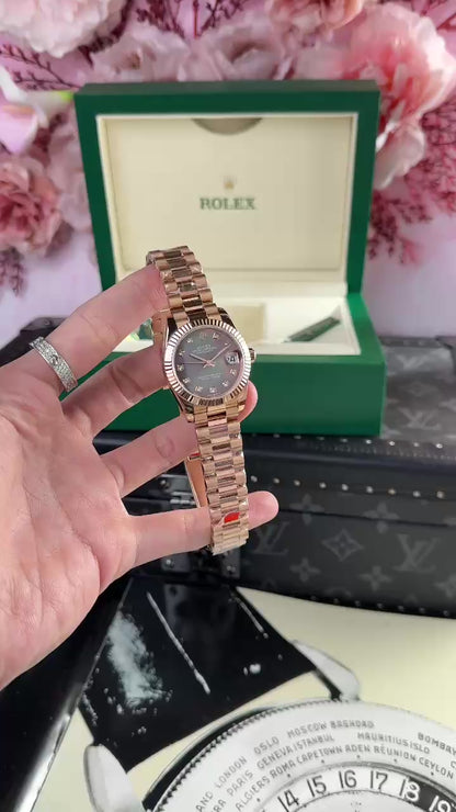 Rolex Replica Watch DateJust Rose Gold 178275 Mother Of Pearl Dial 31mm Clone