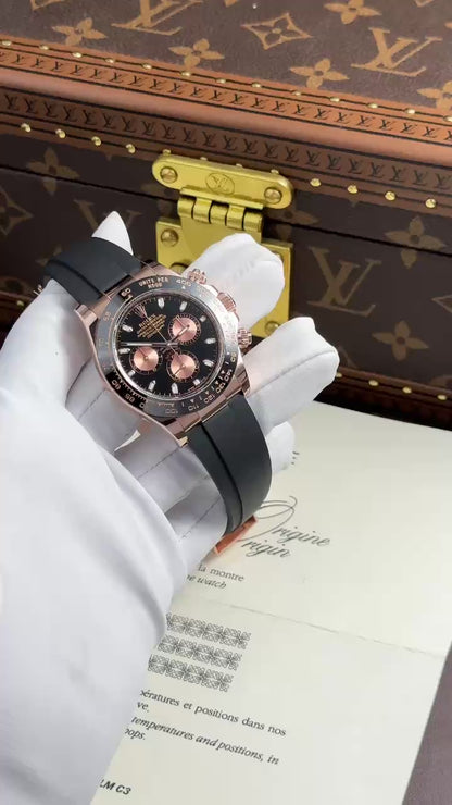 Rolex Cosmograph Daytona 116515LN Black Dial Replic Watch Gold Wrapped 40mm