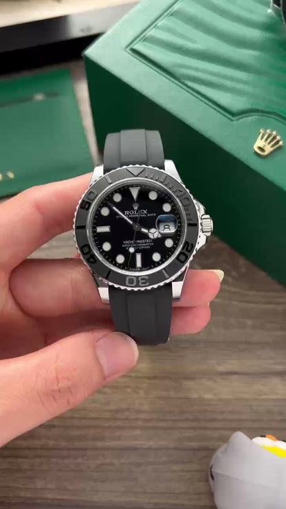 Rolex Yacht-Master Black Dial Rubber Strap EW Factory 40mm