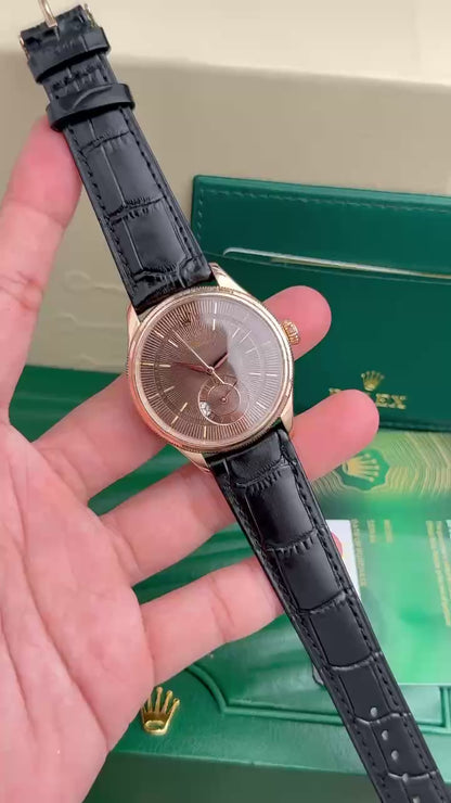 Rolex Cellini 50525 Chocolate Dial Leather Strap 39mm Clone