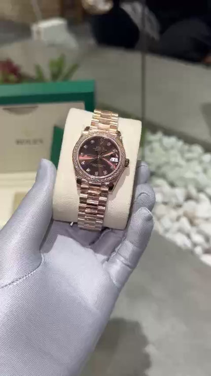 Rolex DateJust Super Fake Watch Chocolate Dial Oyster Strap BP Factory 31mm