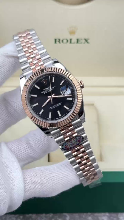 Rolex Replica DateJust 126331 Demi Rose Gold – Black Dial Clean Factory 41mm