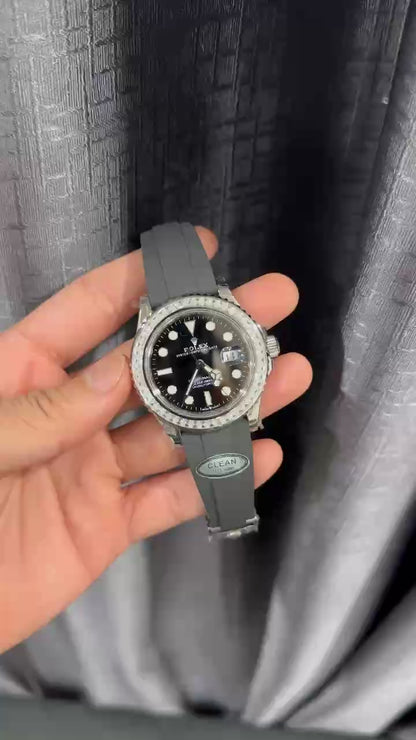 Rolex Replica Watch Yacht-Master Custom Moissanite Diamonds Clean Factory 40mm