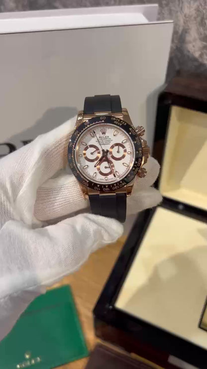 Rolex Daytona Replica Watch White Dial Rubber Strap BT Factory 40mm