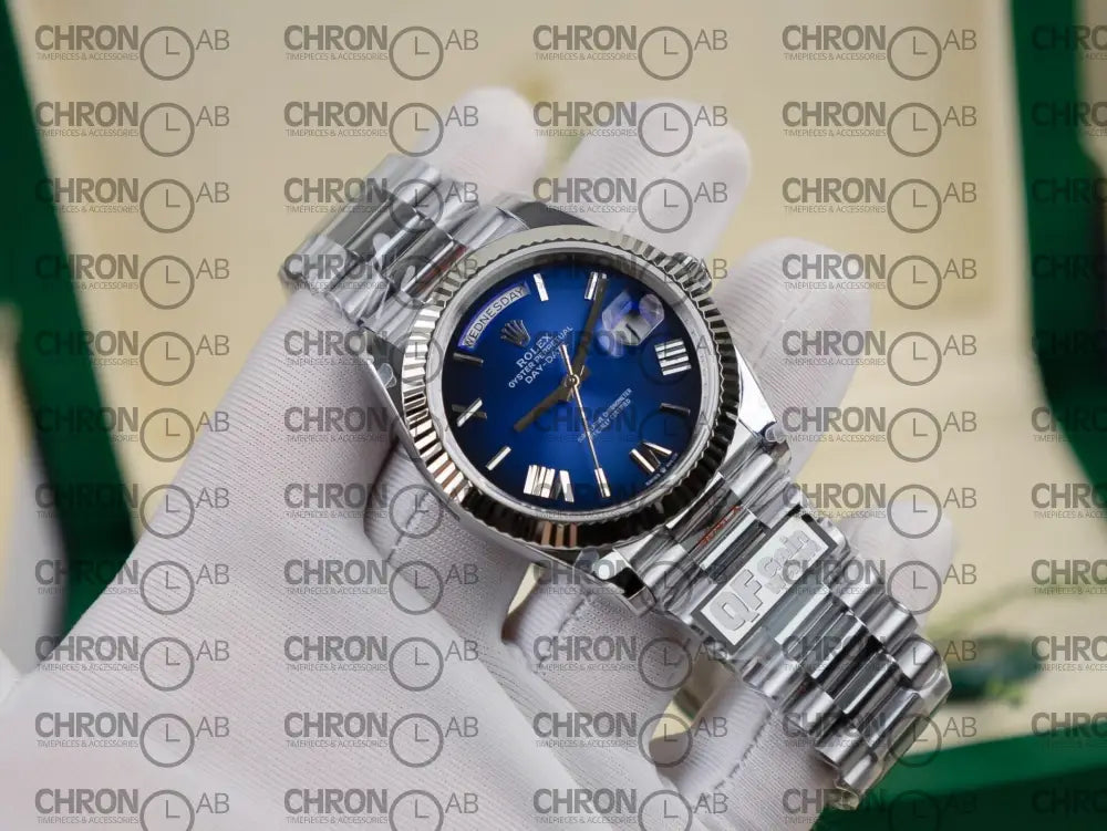 Rolex Best Replica Watch Day-Date Blue Ombre QF Factory 40mm Clone Watches