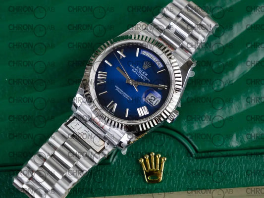 Rolex Best Replica Watch Day-Date Blue Ombre QF Factory 40mm Clone Watches